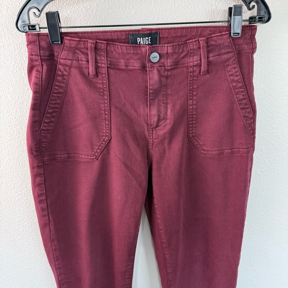 PAIGE Mayslie Jogger Pants Burgundy Spice Denim Casual Women’s Size 28 - Picture 5 of 13